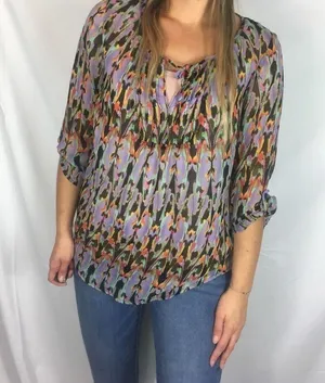 4/$25 Express Flowy Tie front chiffon top thumbnail 7