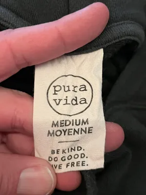 Pura Vida Hoodie Womens Medium Black Pura Vida Logo Graphic Fleece Pullover thumbnail 6