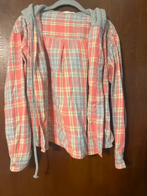 Easel Cropped Hooded Flannel thumbnail 1
