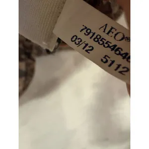American Eagle Floral Peasant Blouse Small Navy Peach Sheer V-Neck Boho Top 5112 thumbnail 5