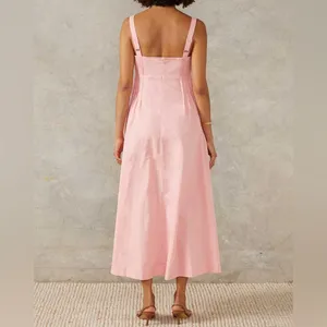 Anthropologie Mon Renn Sunlight Midi Dress in Blush Pink - XS - NWT thumbnail 3