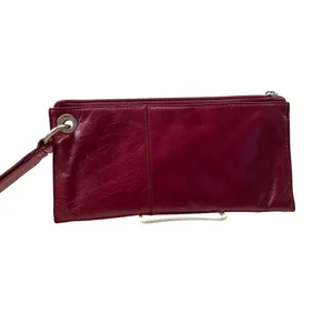 HOBO Dark Red Leather Wristlet Clutch – Small | Zipper Closure | EUC thumbnail 2