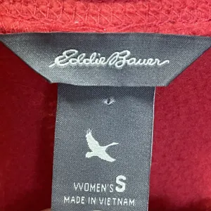 Eddie‎ Bauer Womens S Polar Fleece Sweatshirt Red Pullover 1/4 Zip Long Sleeve thumbnail 3