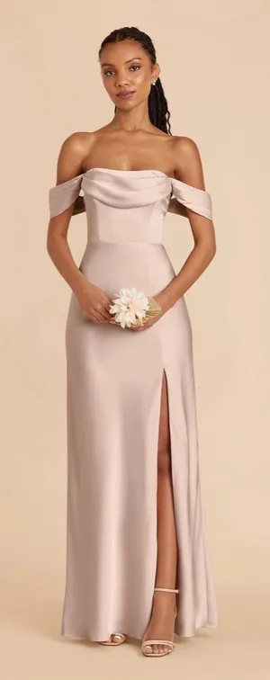 Birdy Grey Mia Off-Shoulder Champagne Dress thumbnail 1