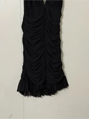 Hello Molly Black Confident Energy Halter Ruched Mini Dress Size XS New Party thumbnail 4