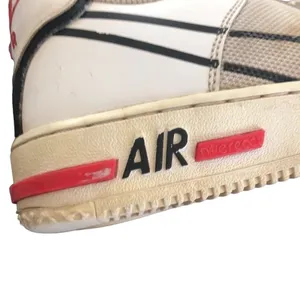 Nike Air Force 1 React White Black Red Sneakers CD6960-100 Sz 6Y D/MS/X Leather thumbnail 5