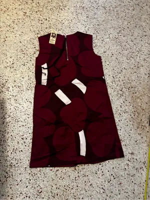 NWT Marimekko Siluetti Unikko Cotton Satin Dress side 34 is US 2 thumbnail 7