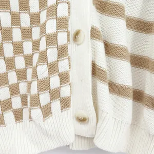 NEW Sincerely Jules Womens‎ Fall Preppy Check Striped Crop Cardigan Sweater XL thumbnail 5