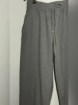 Zara Light Gray Elastic Waist Drawstring Pants thumbnail 7
