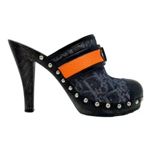 Dior Galliano SS 2006 Flight Diorissimo Monogram Denim Platform Clog Heels EU 36 thumbnail 2