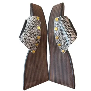 Tory Burch Robinson Snake Embossed Wedge Slides Sandals Sz‎ 7.5 Dust Bag thumbnail 8