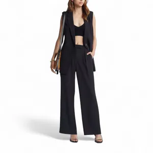 Open Edit Wide Leg Pleated Pants in Black Size 8 thumbnail 10