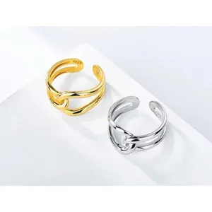 Minimalist Knot‎ Ring | 14k Yellow Gold Plated Sterling Silver thumbnail 8