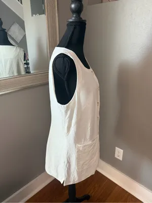 Maeve x Anthropologie Linen Blend Cutaway Vest Minimalist Medium thumbnail 5