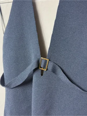 Blue Top - silence + noise Navy Halter Buckle Urban Outfitters thumbnail 3