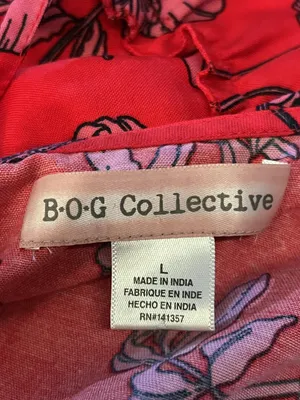 B-O-G Collective Dress Womens Large Red Floral Ruffle Tiered Sundress Boho thumbnail 10