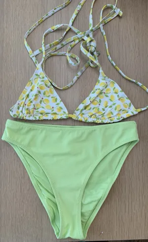 SOLID AND STRIPED 2 Piece Bikini Set Lemon Print Size Small thumbnail 1