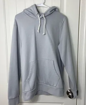 EUC Old Navy women’s light gray fleece lined‎ pullover hooded sweatshirt medium thumbnail 1