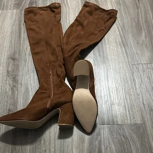 Steve Madden Brown Suede Heeled Boots thumbnail 5