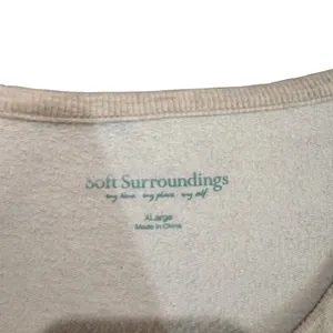 Soft Surroundings‎ Pullover Sweatshirt Womens XL Beige Heather Rib Trim thumbnail 3