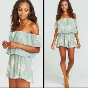 Show Me‎ Your Mumu Womens Dixie Romper Sweetheart Sage Size Small SEE PHOTOS thumbnail 2