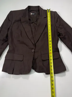 Sinequanone Cotton Blend Women's Brown Single-Button Tailored Blazer thumbnail 3