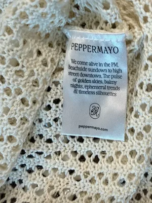 Peppermayo Carpe Diem Crochet Mini Dress in Ivory, Size S/M thumbnail 5
