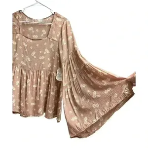 Altar'd State Flared Sleeve Floral Blouse Boho Style Women's Size Medium thumbnail 3