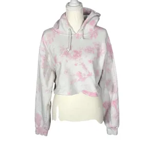 Artist Union Hoodie Womens Small Pink Tie Dye Cropped Raw Hem Long Sleeve thumbnail 11
