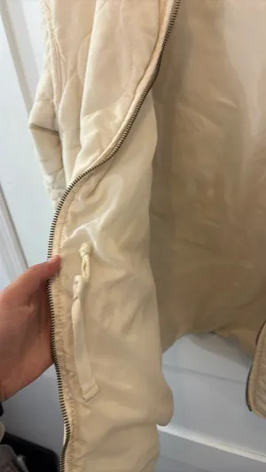 Universal Threads Beige White Jacket Large Zip Up  thumbnail 5