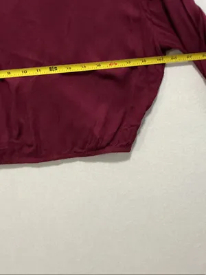 Hollister Women's Deep Burgundy Wrap-Style Blouse thumbnail 6