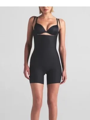 Skims Shapewear Womens small Onyx Body Core Sculpt Open Bust Mid Thigh (G11) thumbnail 3