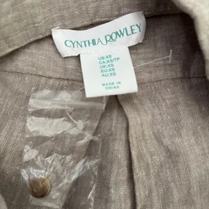 Cynthia Rowley Drop Waist Bubble Hem Linen Blend Dress Sz XS Beige Lagenlook thumbnail 6