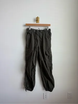 Avec Les Filles Olive Green Drawcord Cargo Pants Women's Small 100% Cotton thumbnail 2