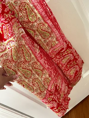 Zara Paisley Slip Midi Dress Front Slit Boho Beachy Coquette Festival Summer Size S thumbnail 6