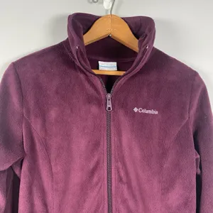COLUMBIA Womens‎ Benton Springs Full Zip Fleece Jacket Burgundy Size S Small thumbnail 2