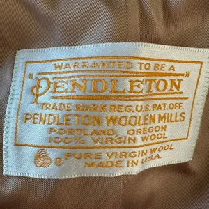 8/M Trench Coat Long Jacket Pendleton classic camel 100%pure virgin wool Vintage thumbnail 4