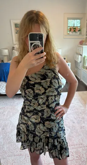 Love Shack Fancy Zietta Dress in Deep Sea Shadows thumbnail 4