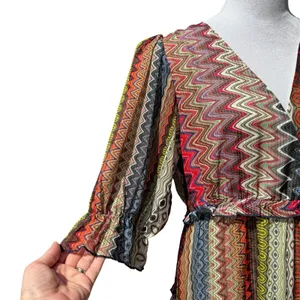 Ciebon Madelyn Puff Sleeve Tiered Maxi Dress M Pockets Boho Cottage Western thumbnail 8