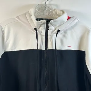 Lauren Active Ralph Lauren Womens Vintage Full Zip Hoodie‎ Black White Red XL thumbnail 3