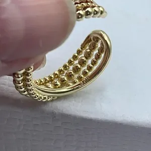 14K vermeil size 8 four rows ring stamped. thumbnail 2