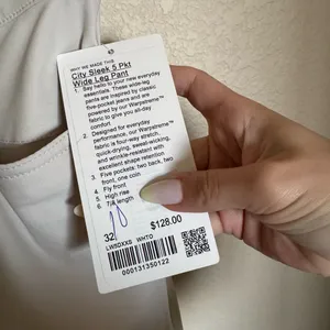 Lululemon City Sleek 5 Pocket Wide Leg HR 7/8 Pant‎ Sz 32 White Opal Plus Size thumbnail 5