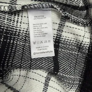 Kendall & Kylie Women's Plaid Flannel Shacket‎ Jacket Black White Size XS thumbnail 3