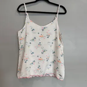 RAE DUNN Womens Pajama Set Sleepwear Tank Shorts Tropical Flamingo Palm‎ Tree M thumbnail 4