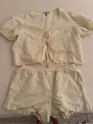 J. Crew linen cotton blend tie front short set thumbnail 2