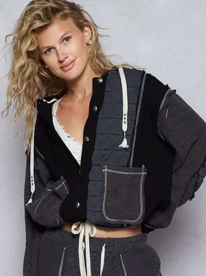 POL Quilted Hoodie Black thumbnail 1
