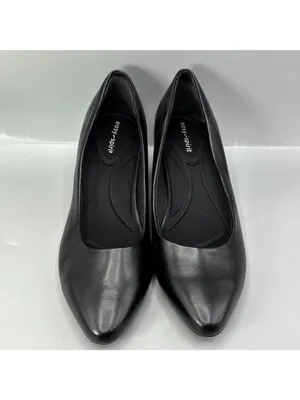 Easy Spirit Cosma Pumps Womens 8 Black Leather Almond Toe Slip On Career Formal thumbnail 3