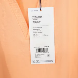 Walter Hagen P11 Sleeveless Johnny Golf Polo Peach Fuzz Orange Womens Medium thumbnail 5