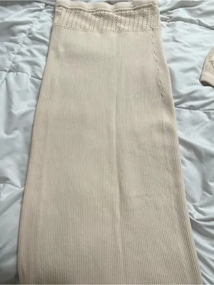 Reformation Magnolia Knit Set Ivory - Size Small thumbnail 7