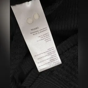 Free People Leo OverSized boxy waffle knit Henley Top long sleeve Black S thumbnail 7